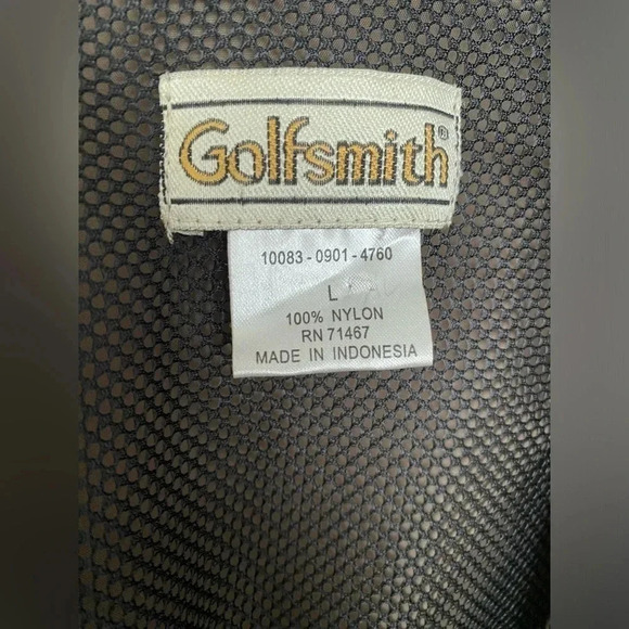Vintage Golfsmith Golf Nylon Vented Windbreaker Jacket Brown/Black Men's Lg EUC - Picture 7 of 10